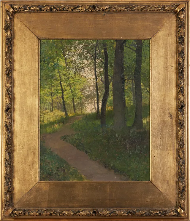 ALFRED BERGSTRÖM, (1869-1930): Skogslandskap, signerad Alf Bergström, olja på duk.