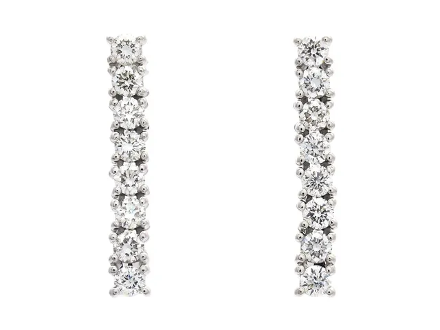 ÖRHÄNGEN, 18K vitguld, 16 briljantslipade diamanter ca 0,36 ctv, ca TW-W/VS, stift, längd 15,0 mm, vikt 2,4 g.