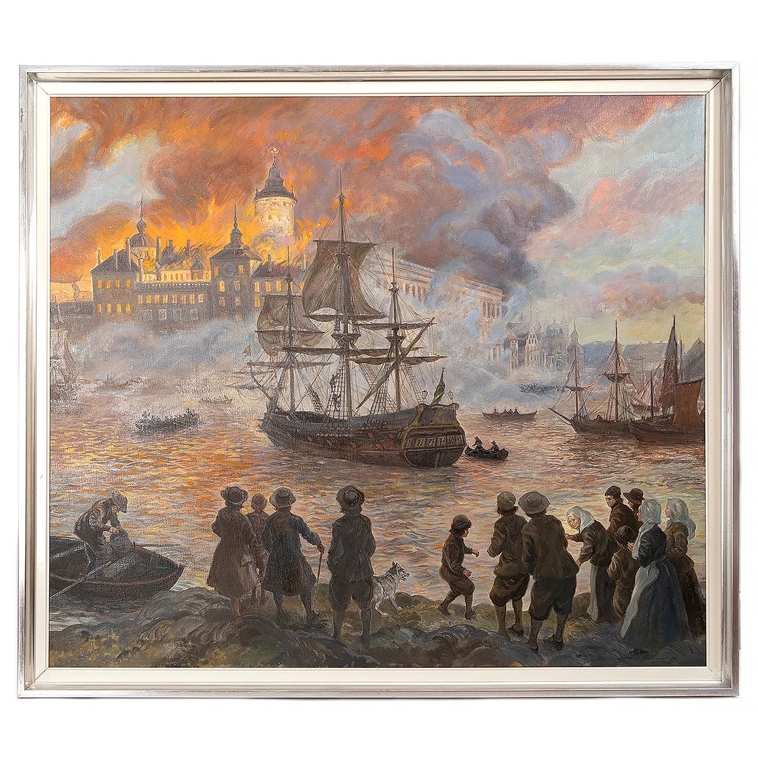 GÖTE GÖRANSSON. Olja på duk, signerad, daterad -75. — Paintings — Stockholms Auktionsverk Göteborg