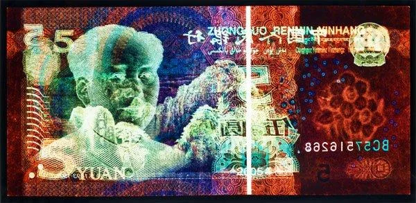 David LaChapelle, "Negative Currency: 5 Yuan used as Negative" New York, 2010. — Bukowskis