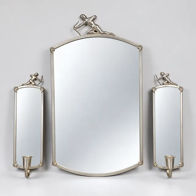 SPEGEL & SPEGELLAMPETTER, Swedish Grace, Art Déco, tenn, 1930-tal, 3 delar.
