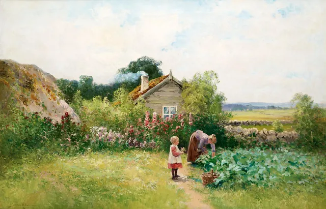 Severin Nilson, I grönsakslandet.