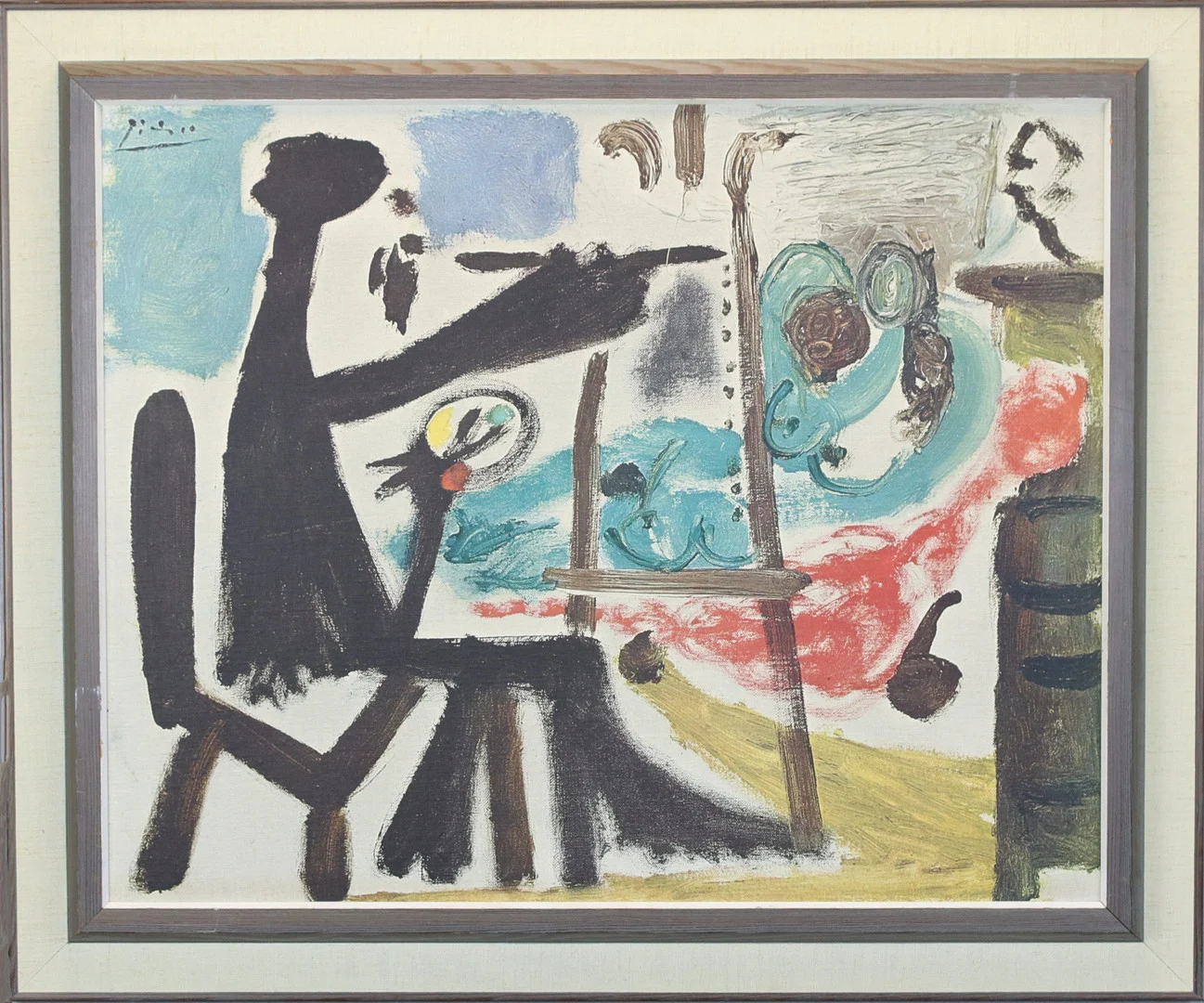 PABLO PICASSO. Reproduktionstryck efter "Målaren och hans modell", signatur i trycket. — Other — Höganäs Auktionsverk