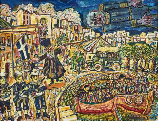 OLLE NORDBERG (1905-1986). "Kreta", olja på duk.