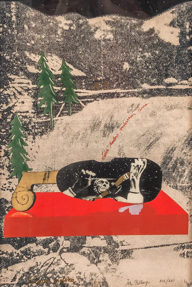 ÅKE PALLARP. Komposition, färglitografi, signerad.