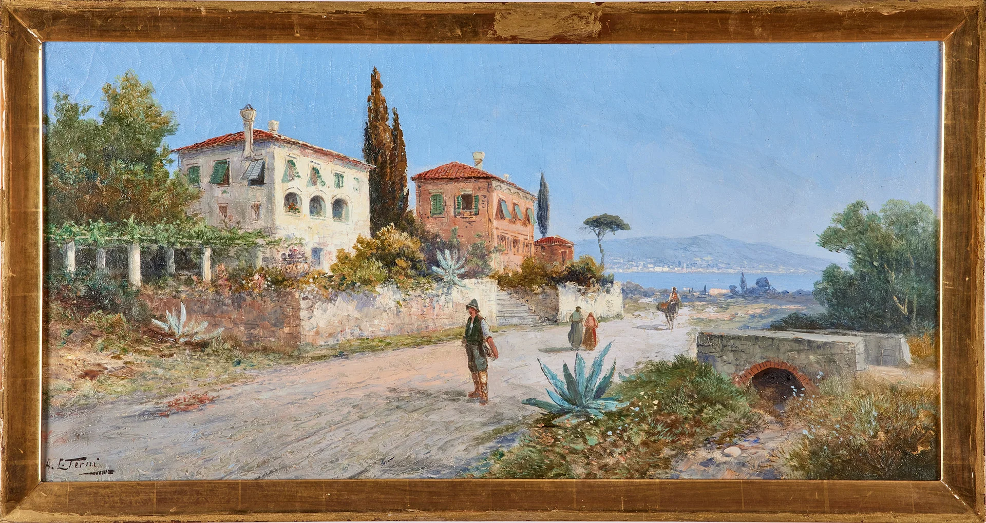 GEORG FISCHHOF. Italienskt kustlandskap. — Paintings — Stockholms Auktionsverk Fine Art