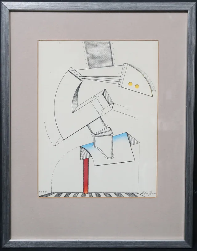 WERNER PFEIFFER. Collage/grafiska blad, signerade, daterade 1980 samt 1981.