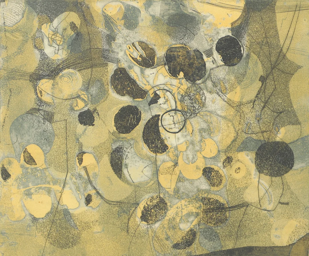 THORMOD LARSEN. Komposition, etsning, signerad 1961. — Engravings & Prints — Helsingborgs Auktionskammare