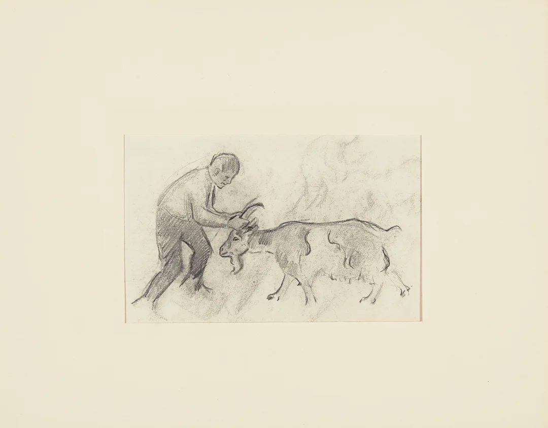 Ness, Bjarne — En sta geit, 1920 — Kunst/Øvrig billedkunst — Blomqvist