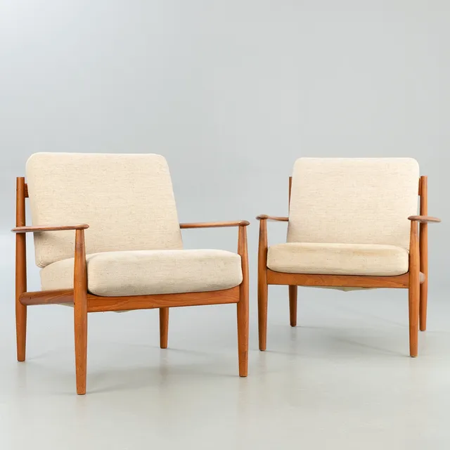 GRETE JALK. France & Son, 2 Sessel, Dänemark, 1960er Jahre.