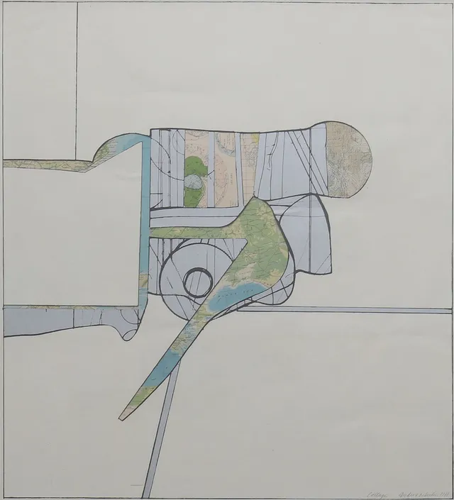 ANDERS ÖSTERLIN. Collage, signerat och daterat 1971.