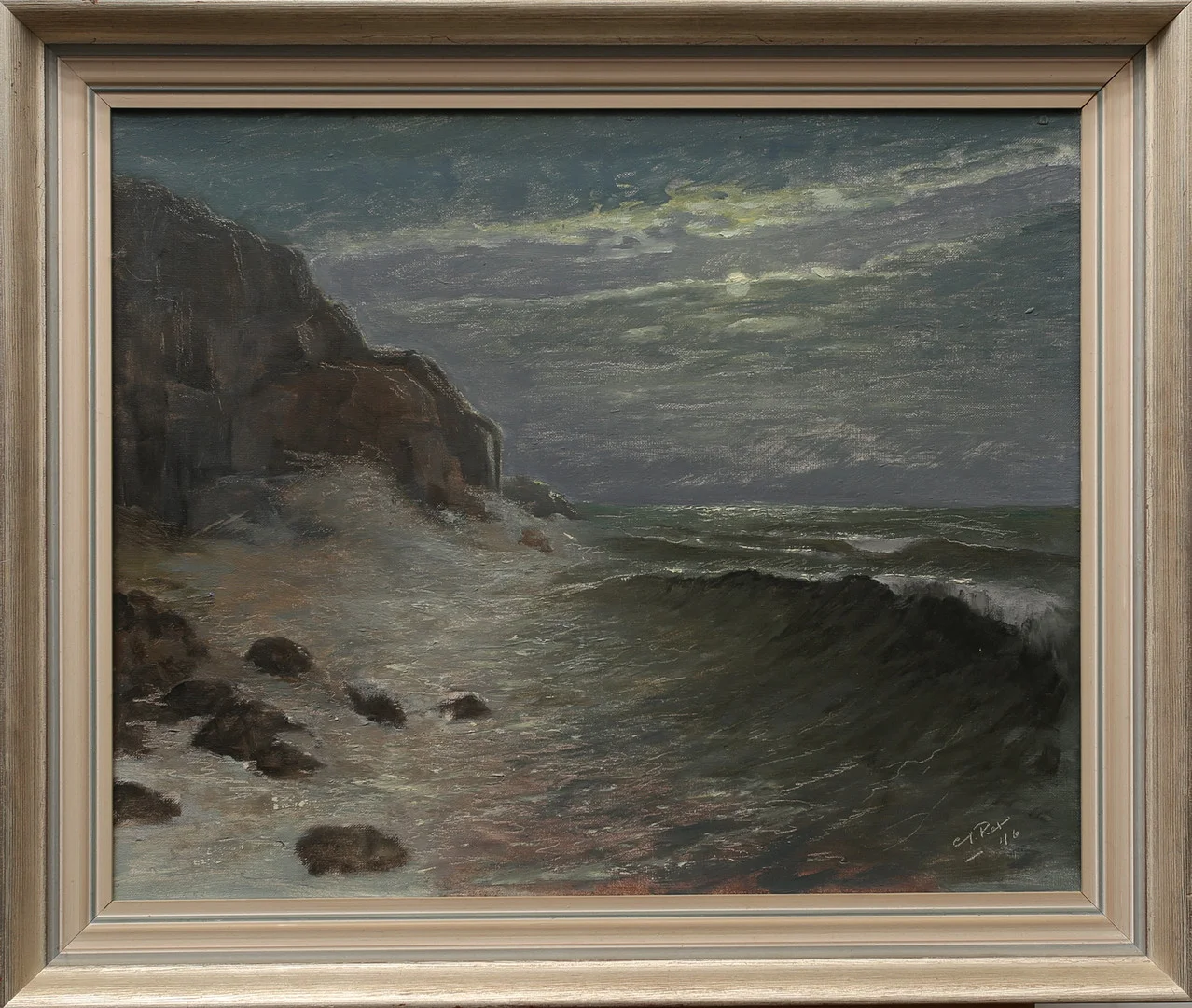 GÖTE REX. Olja på duk, Stormigt hav, signerad G Rex, daterad-46. — Paintings — Limhamns Auktionsbyrå
