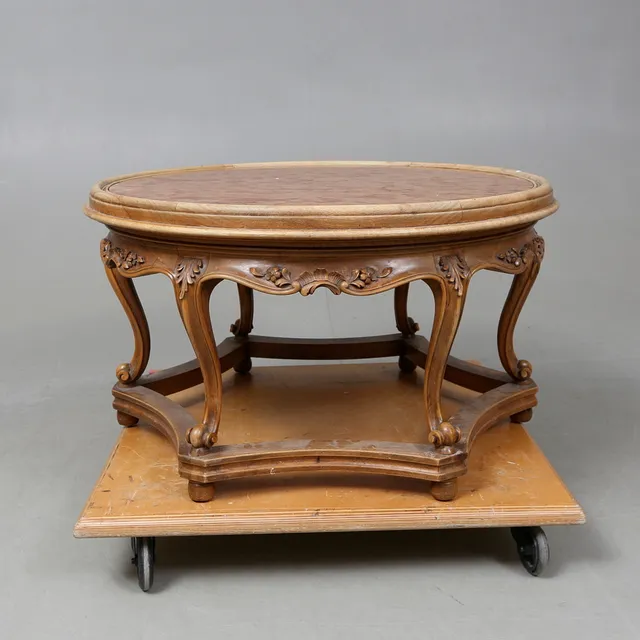 SOFFBORD, med stenskiva, rokokostil, 1900-tal.