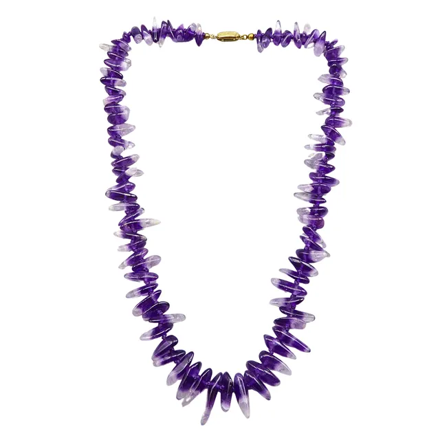 AMETHYST-COLLIER MIT GELBGOLDSCHLIESSE (333).