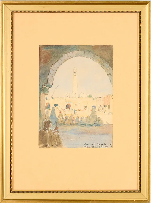 LOUIS SPARRE. "Place de la mosquée - Djellal.