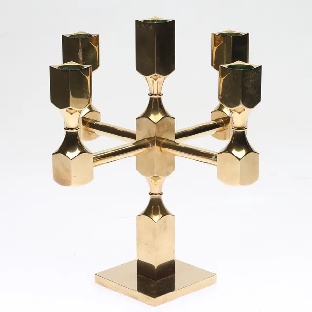 LARS BERGSTEN. kandelaber, mässing, Metallslöjden Gusum, 1993.