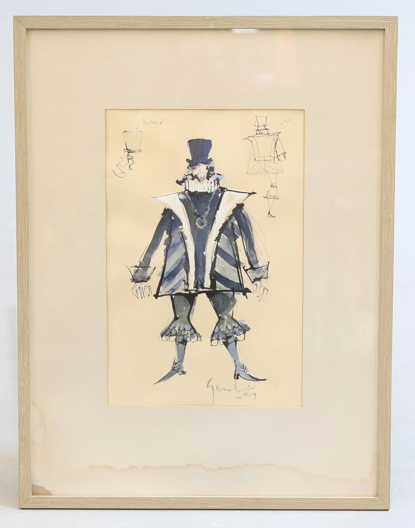 YNGVE GAMLIN. Blandteknik, figurkomposition, signerad & daterad -59. — Engravings & Prints — Gomér & Andersson Nyköping