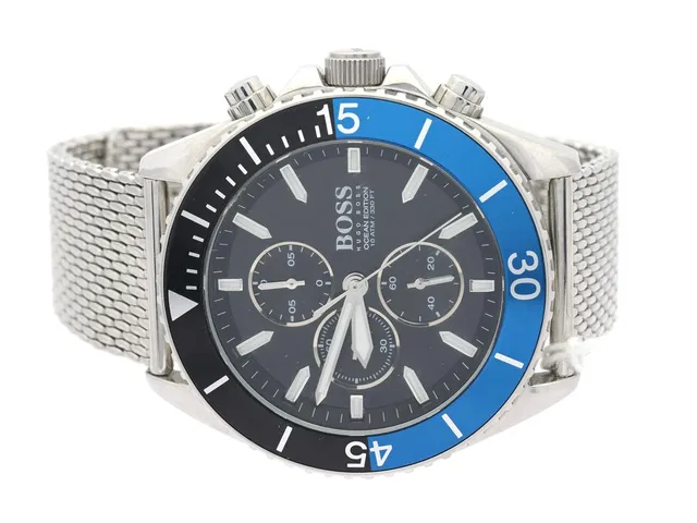 Armbandsur Hugo Boss Ocean edition silver HB.319.1.27.3352, Ø48mm chronograf med stålarmband, (batteribyte krävs)