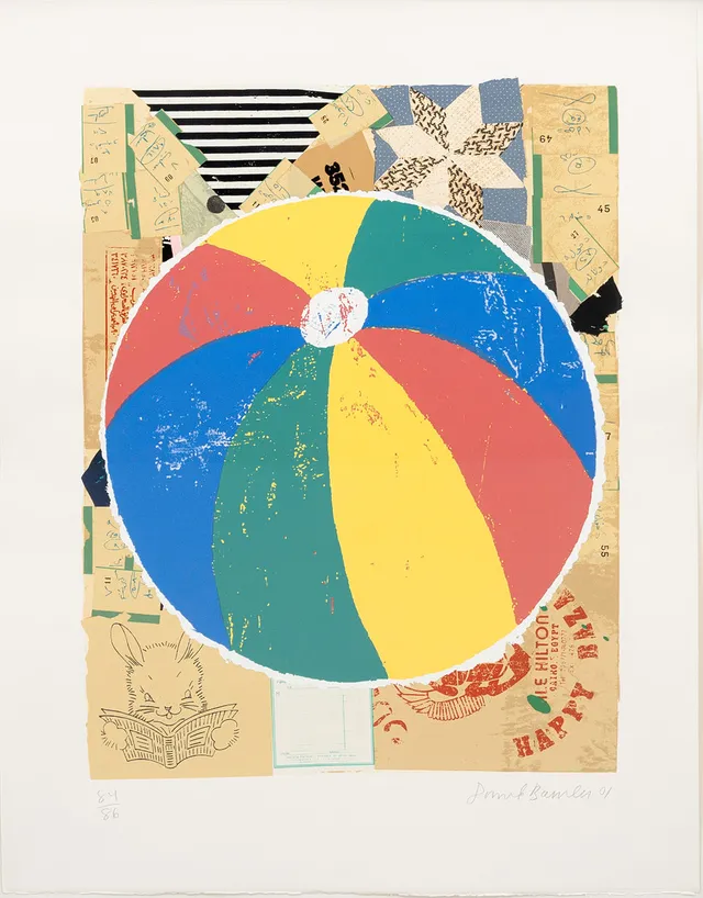 DONALD BAECHLER (1956-2022). "Beachball", färgserigrafi, ur serien "Some of my subjects" signerad , daterad 84/86, 2001.
