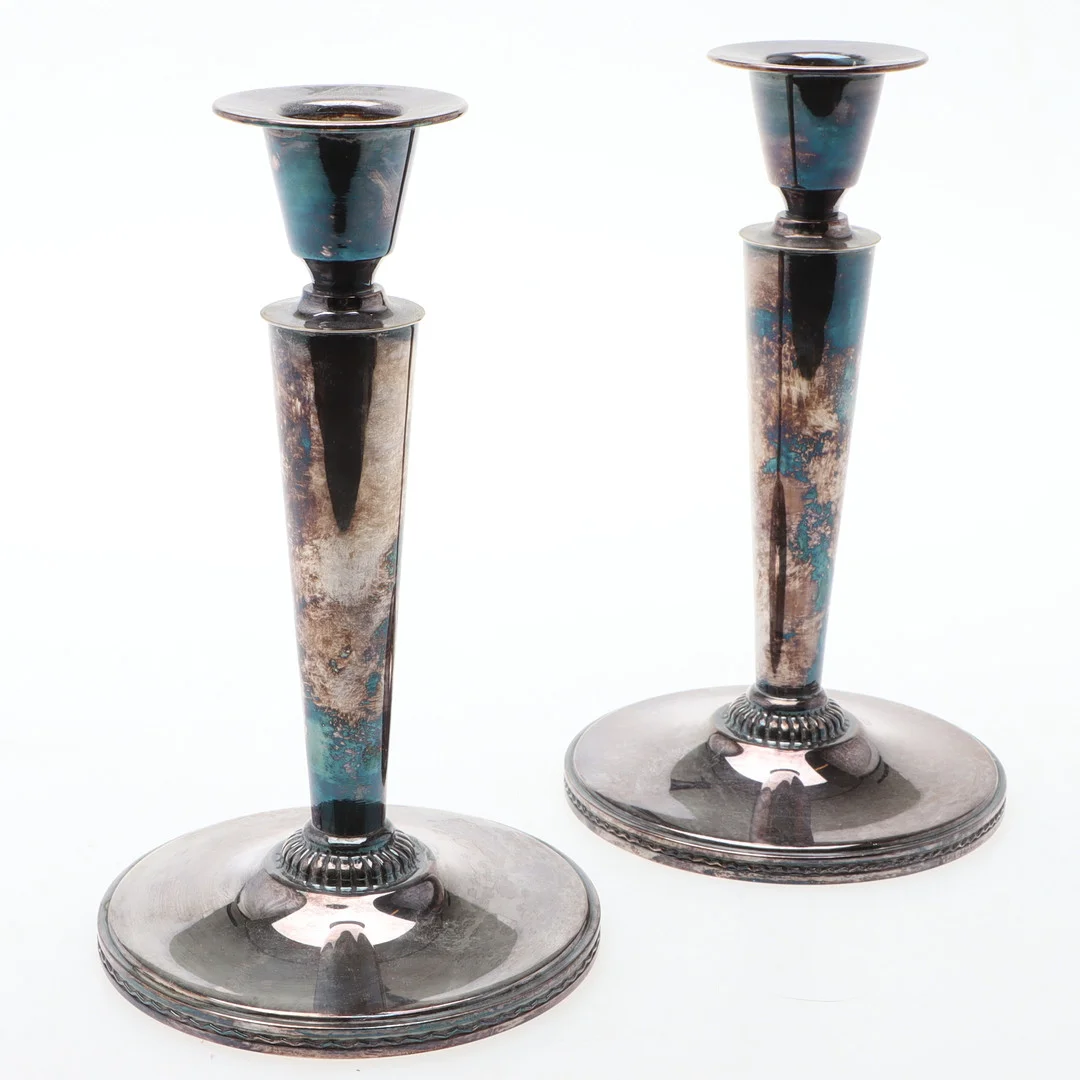 ERIC RÅSTRÖM. Ljusstakar, ett par, silver, signerad, Stockholm, 1966. — Candlesticks — Ekenbergs Auktioner