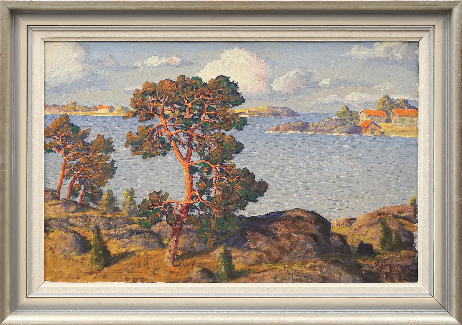 KARL BERGMAN. Skärgårdslandskap, olja på duk, signerad K Bergman. — Paintings — Garpenhus Auktioner