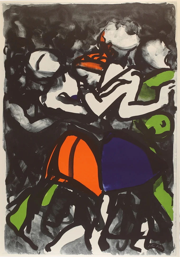 PETER DAHL. Färglitografi, "Disco", signerad och numrerad 108/300. — Engravings & Prints — RA Auktionsverket Norrköping