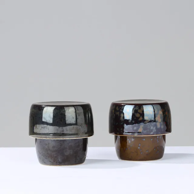 MAGNUS STEPHENSEN (1903-1984. Patella krukker med låg. nr 14325 Royal Copenhagen. 1960 erne Danmark (2).