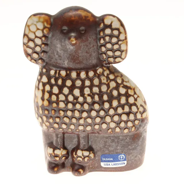 LISA LARSON. Figurin, stengods, pudel, ur serien "Minikennel", Gustavsberg.