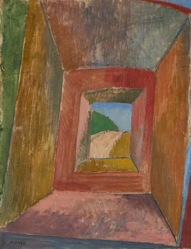 STAFFAN NIHLÉN (Stockholm 1929–2022 Ystad). "Utsikt, Elba", signerad, olja på duk.