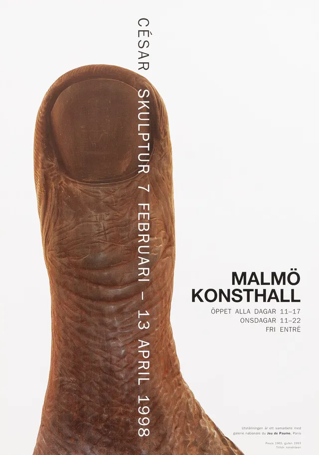 CÉSAR BALDACCINI. Utställningsaffisch, offsettryck, Malmö Konsthall.