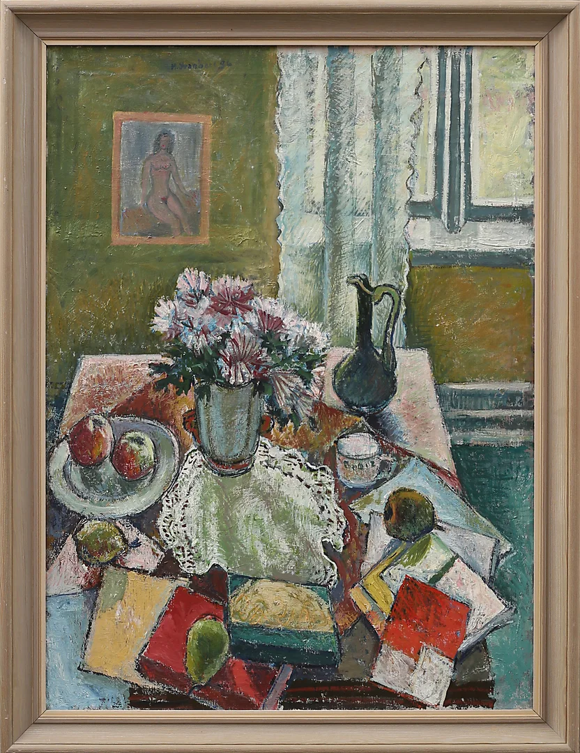 MAX WALTER SVANBERG. Interiör, olja på duk, signerad M Svanberg och daterad -36. — Paintings — Garpenhus Auktioner
