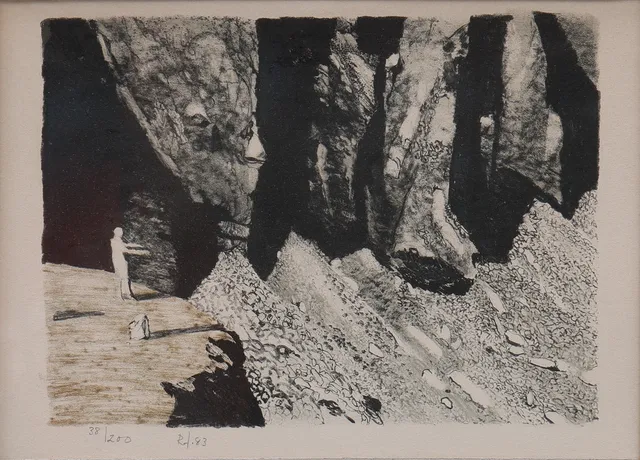 ROJ FRIBERG. LITOGRAFI, inramad.