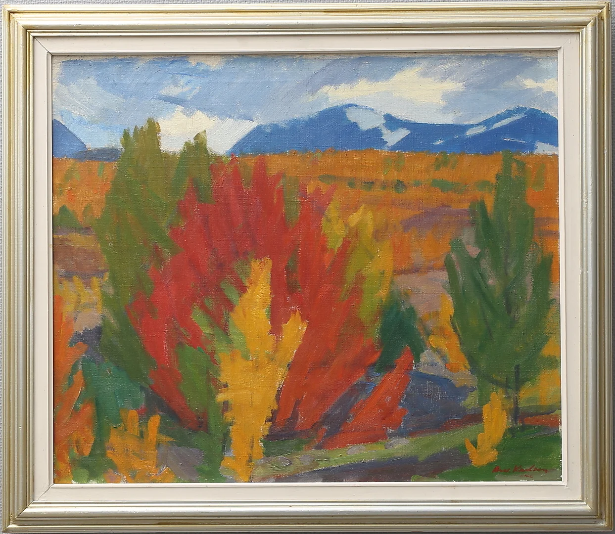 ARVID KARLSSON (1907-1964). "Lappländsk höst". Olja på duk, signerad och daterad -48. — Paintings — Växjö Auktionskammare