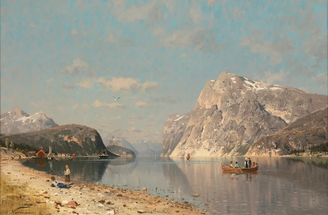 Normann, Adelsteen — Fjordlandskap, 1881 — Kunst/Maleri — Blomqvist
