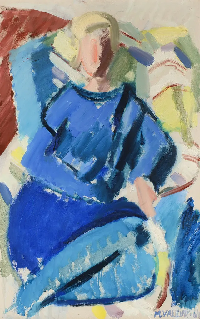 MOGENS VALEUR (1927-2000). Kvindeportræt, olie på lærred, signeret og dateret 1964.