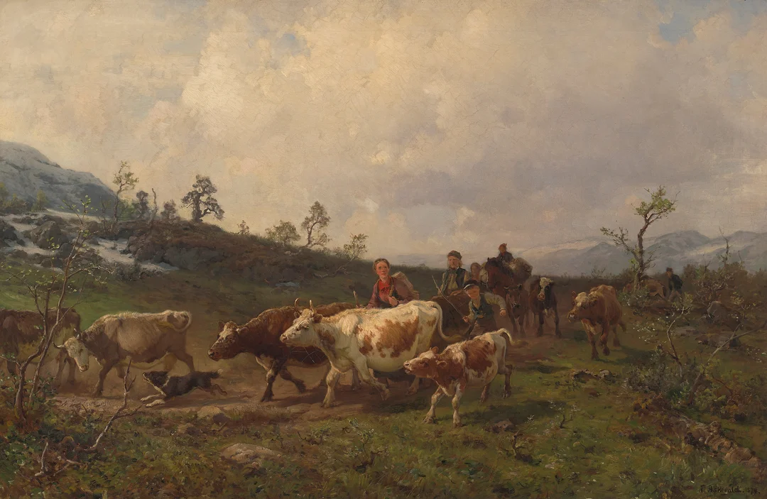 Askevold, Anders — "Over Heien" 1874 — Kunst/Maleri — Blomqvist