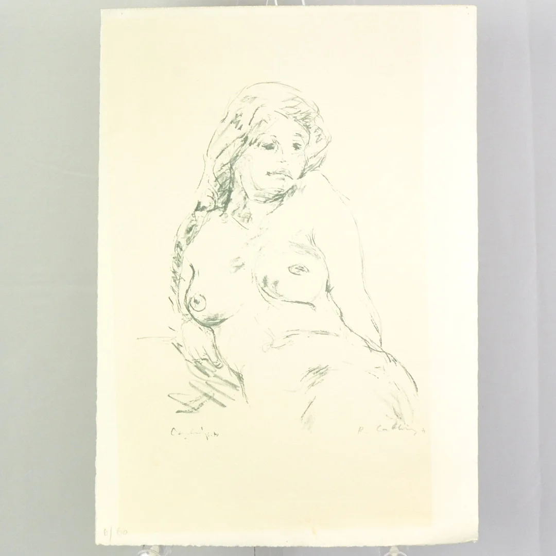 FRAUENAKT, UNLESERLICHE SIGNIERUNG, LITHOGRAFIE, 1970. — Engravings & Prints — Kunst- und Auktionshaus Kleinhenz