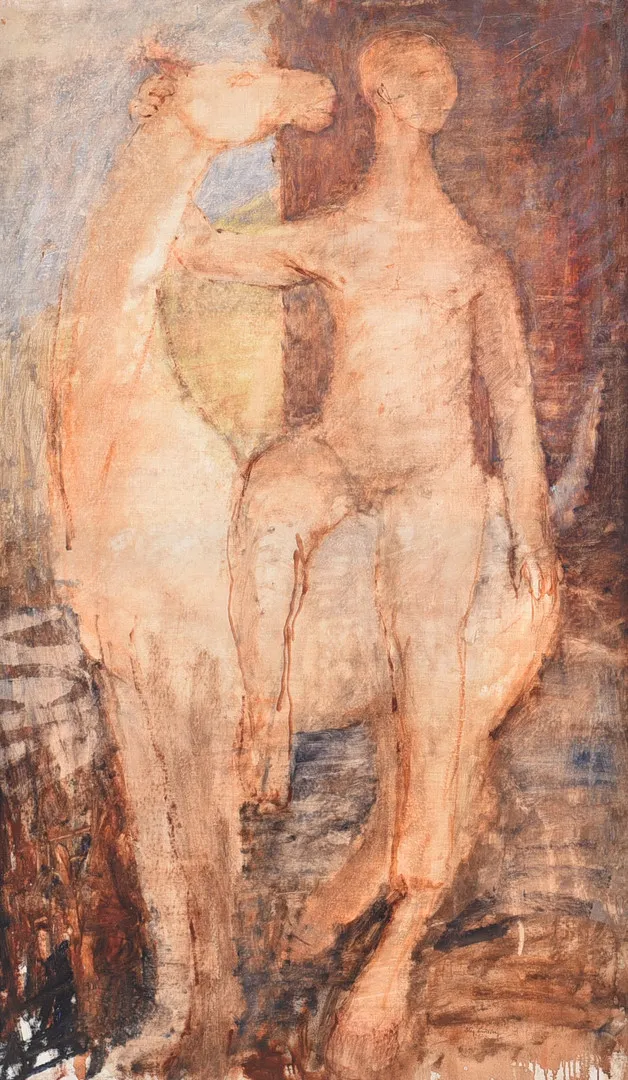 STIG EVERT LINDBERG (1913-1997). Figurkomposition, "Ryttaren".