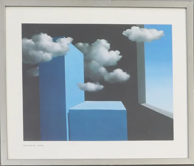 RENÉ MAGRITTE. EFTER. Tryck, signerad i tryck, "Tempest".