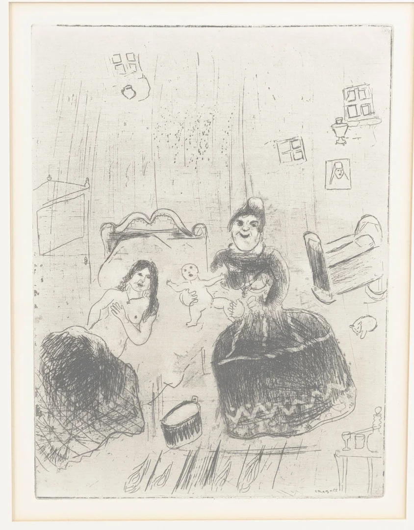 MARC CHAGALL (1887-1985). La naissance de Tchitchikov. — Engravings & Prints — Stockholms Auktionsverk Hamburg