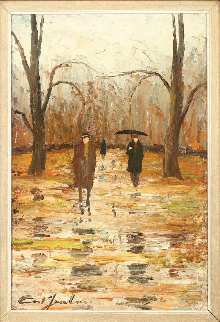 CORT JACOBSEN (1911-67). Efterårs motiv, olie på lærred, signeret. — Paintings — Palsgaard Kunstauktioner