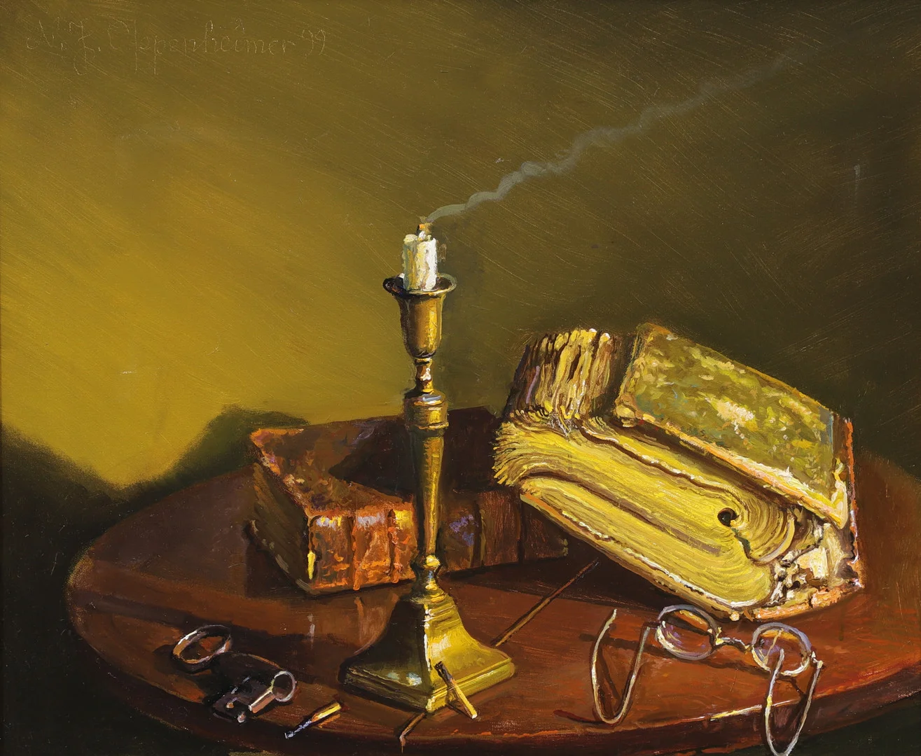 JOHNNY OPPENHEIMER. Stilleben, olja på duk, signerad och daterad 99. — Paintings — Växjö Auktionskammare