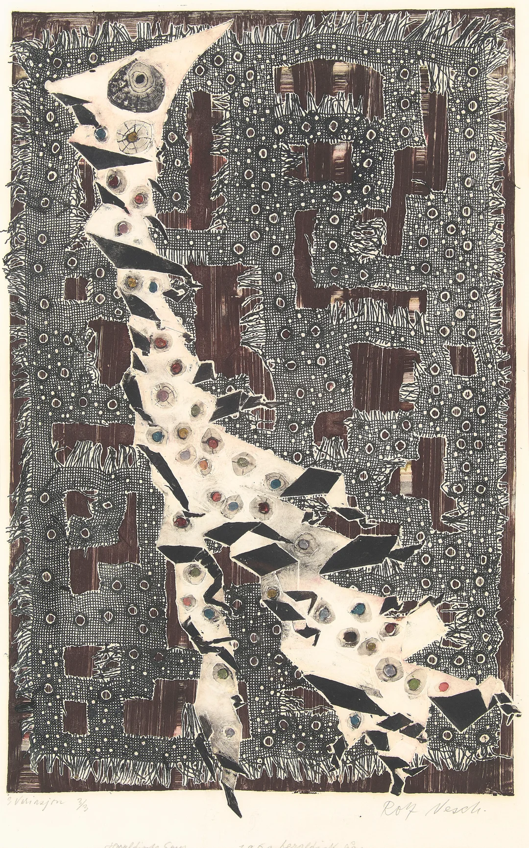 Nesch, Rolf — "Heraldisk gås" / "Heraldische Gans" 1960 — Kunst/Grafikk — Blomqvist