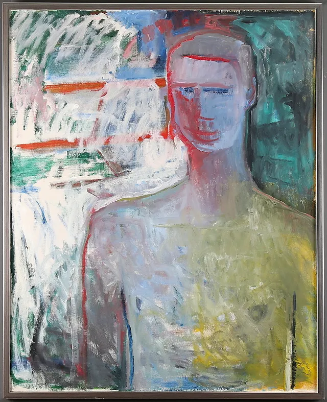 KRISTINA LINDBLAD. "En man", signerad och daterad 1983 a tergo.