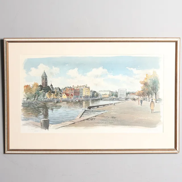 ROLF ERIKSSON. FÄRGLITOGRAFI, Hors Commerce XXIV/XXXV, Norrköpingsmotiv, signerad.