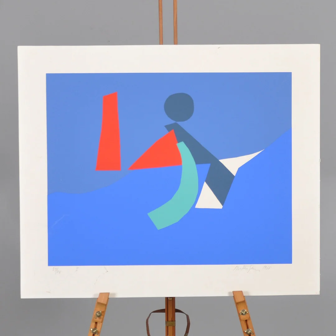RICHARD MORTENSEN. SERIGRAFI KOMPOSITION SIGNERAD NUMRERAD 1968. — Engravings & Prints — Laholms Auktionskammare