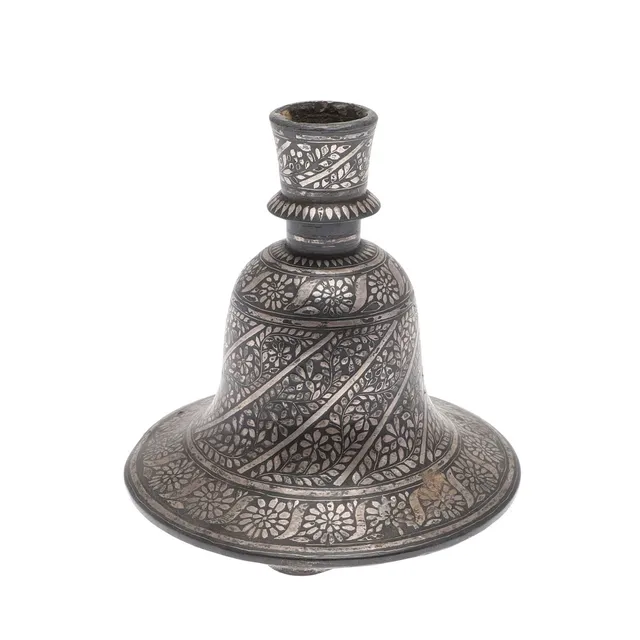 AN INDIAN BIDRI CANDESTICK.