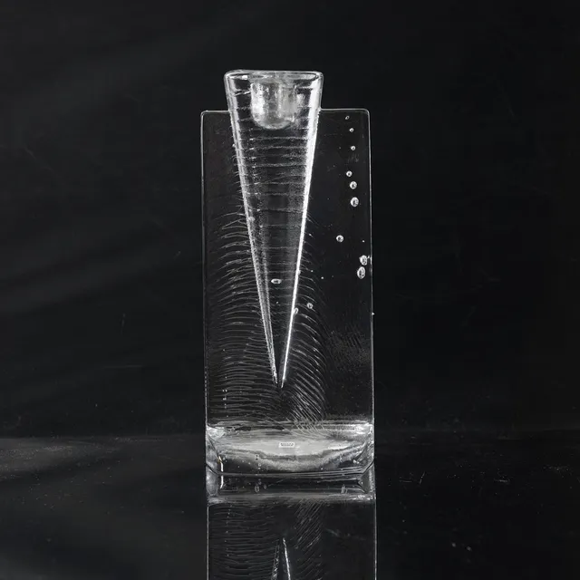 KJELL ENGMAN. Ljusstake, glas, Ur serien "Ice Age", Kosta Boda.