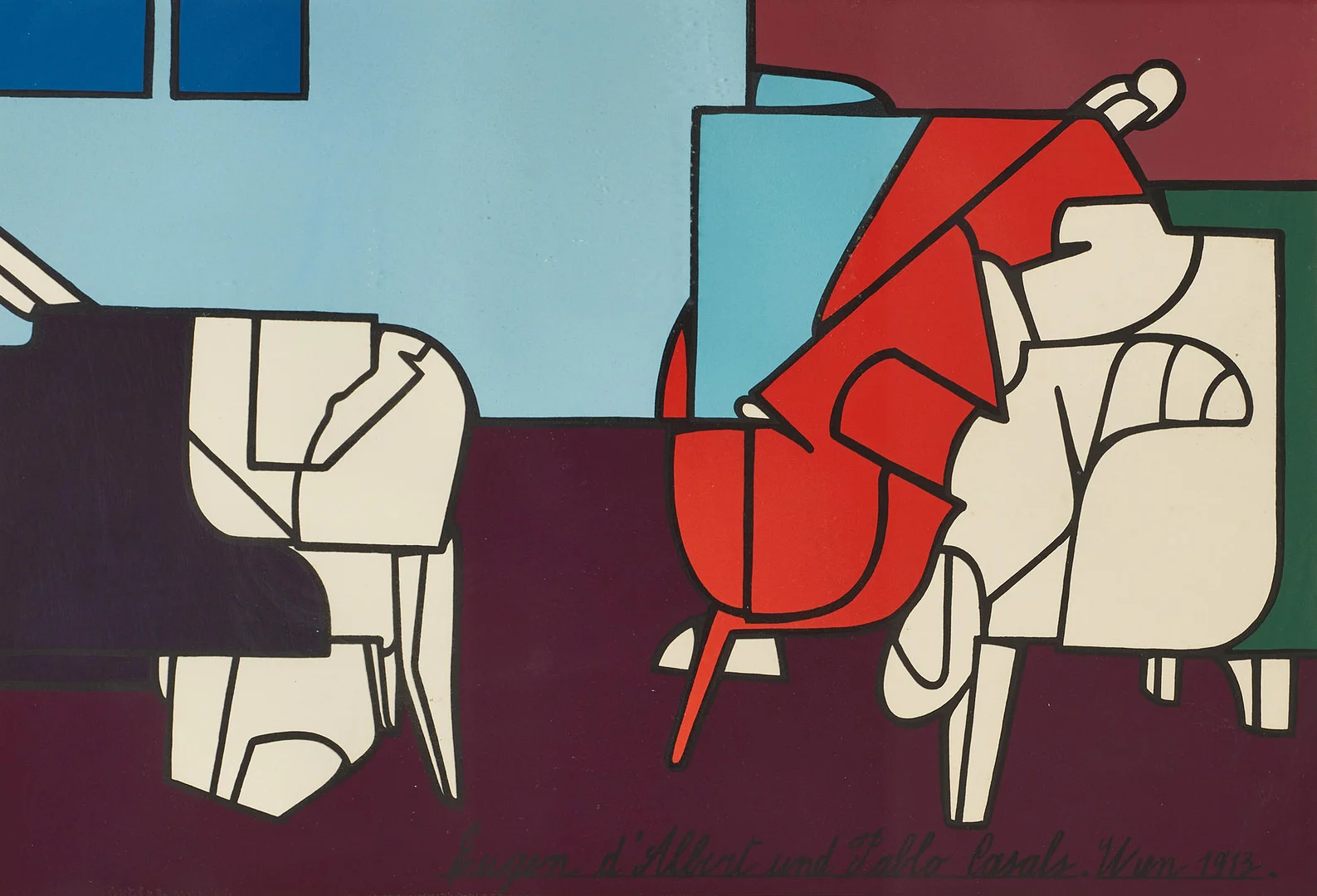 VALERIO ADAMI (ITALIEN, FÖDD 1935). "Concerto" (1970), signerad, numrerad 60/75, färgserigrafi. — Engravings & Prints — Crafoord Auktioner Stockholm