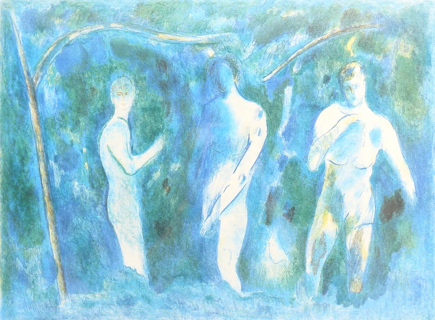 LEOPOLD FARE. Figurscen. Färglitografi, EA, signerad. — Engravings & Prints — Auktionshuset Thelin & Johansson